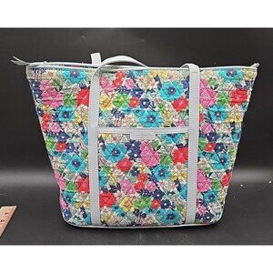 Vera Bradley Far Out Floral Medium Vera Tote Bag Purse Straps
